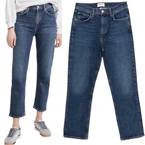 AGOLDE TUCKERNUCK HIGH RISE WILDER BLUE STRETCHY JEANS 24